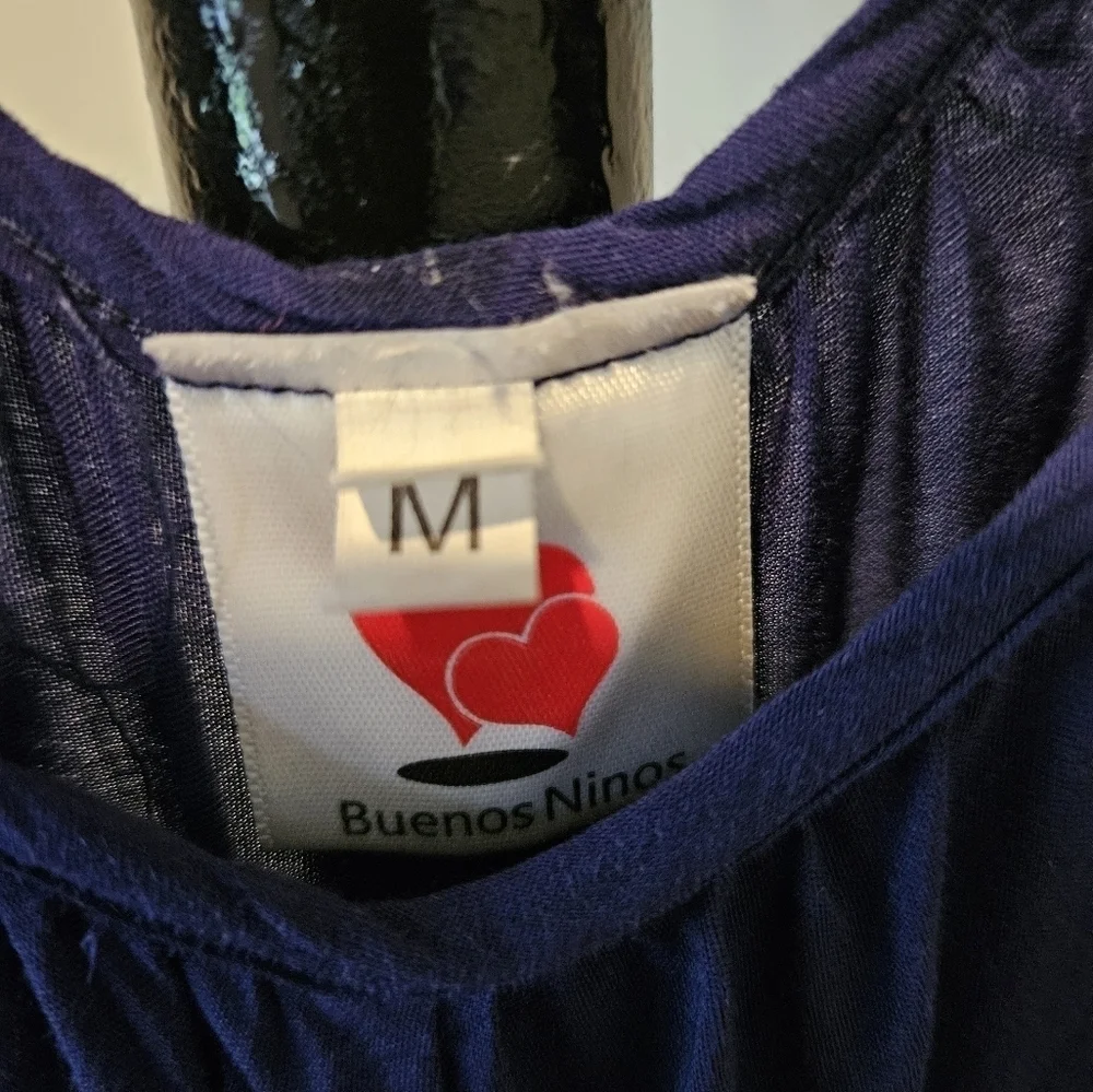 BUENOS NINOS NAVY BLUE JUMPSUIT SIDE POCKETS SPAGHETTI STRAPS SIZE MEDIUM - Picture 6 of 14